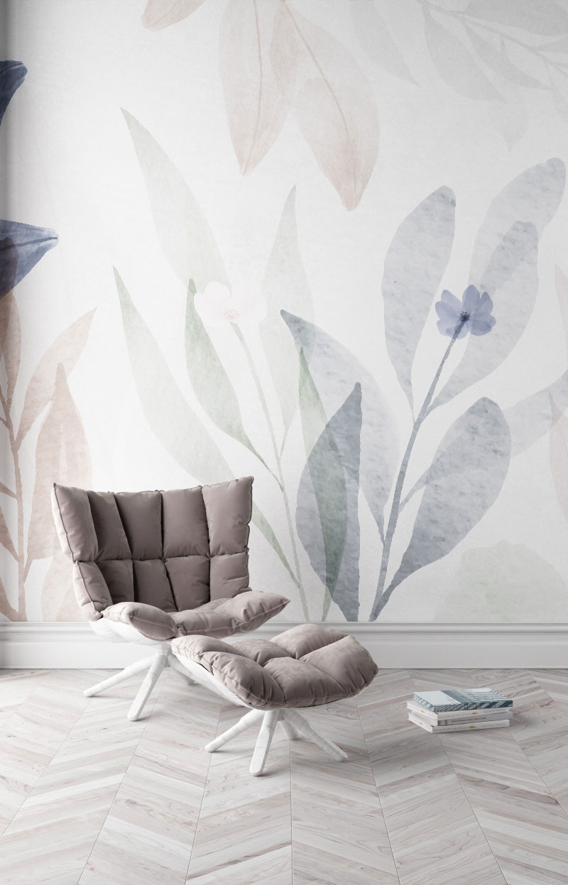 Fiori Acquerello - WallDesign - Carta da parati di design per il tuo  ambiente